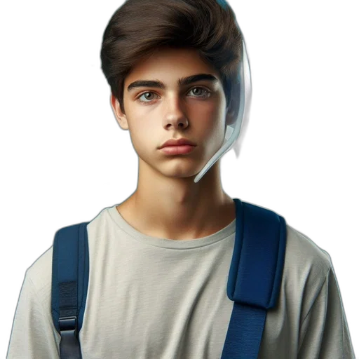 face, jacket, hair, mask, photorealistic, cartoon, concept art, 3d render transparent PNG cut-out