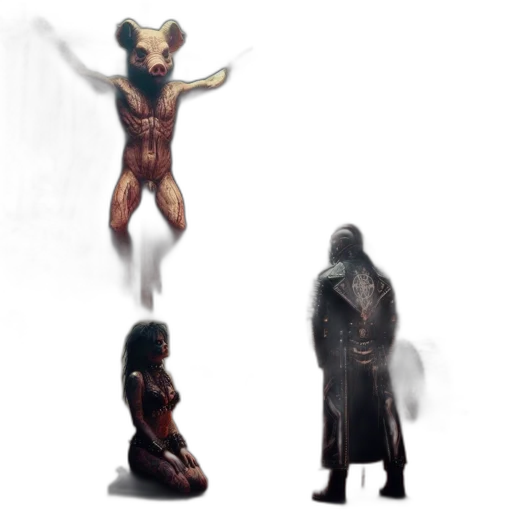 creature, concept art, pixel art, fantasy art, 3d render, outer space, dark, gloomy transparent PNG cut-out
