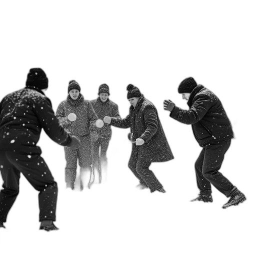 staff, jacket, umbrella, concept art, photorealistic, 3d render, snow, city street transparent PNG cut-out