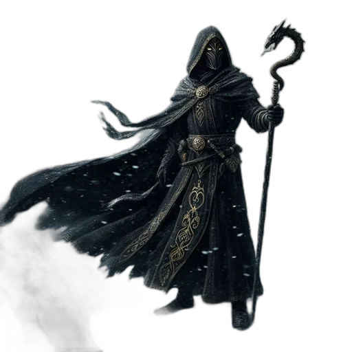 staff, sword, mask, weapon, concept art, fantasy art, comic book art, 3d render transparent PNG cut-out