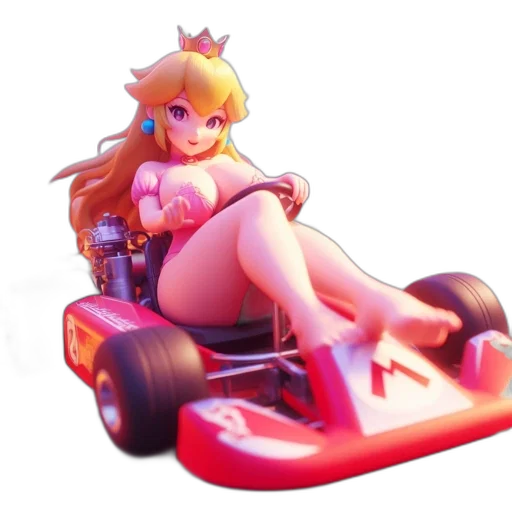 car, weapon, dress, crown, concept art, 3d render, pixel art, vaporwave transparent PNG cut-out