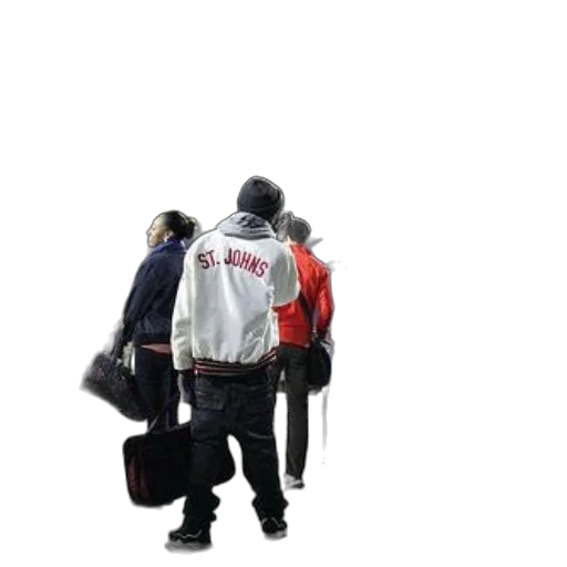 jacket, staff, people, waiting, line, board, bus, number transparent PNG cut-out