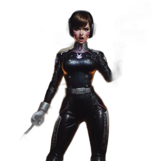 robot, staff, weapon, concept art, cyberpunk, 3d render, fantasy art, dark transparent PNG cut-out
