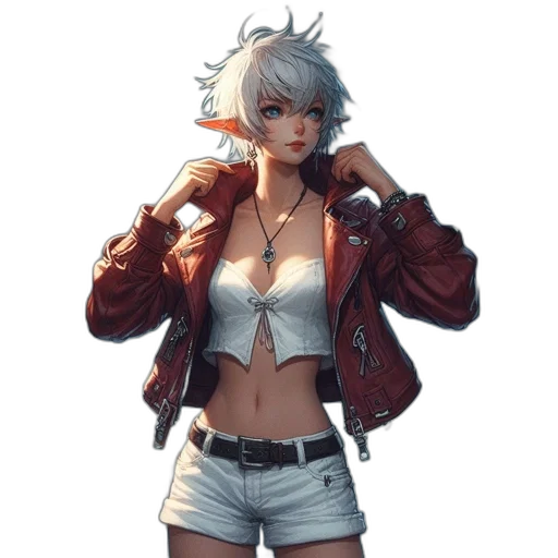 jacket, weapon, staff, face, concept art, cyberpunk, fantasy art, pixel art transparent PNG cut-out