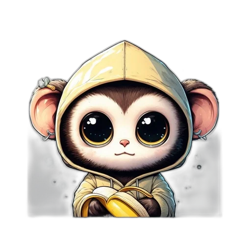 staff, concept art, fantasy art, 3d render, pixel art, animated, monkey-like, character transparent PNG cut-out
