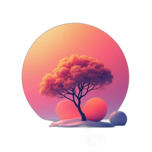 tree, umbrella, crown, furniture, concept art, 3d render, fantasy art, watercolor transparent PNG cut-out