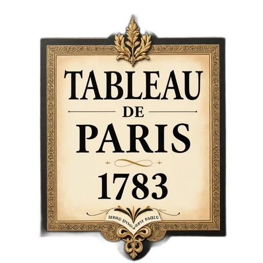 book, cover, title, tableau, paris, 1783, decorative, font transparent PNG cut-out