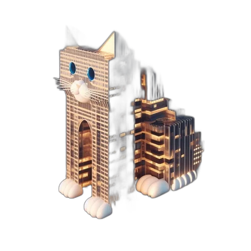 building, furniture, 3d render, pixel art, concept art, vaporwave, image, showcases transparent PNG cut-out