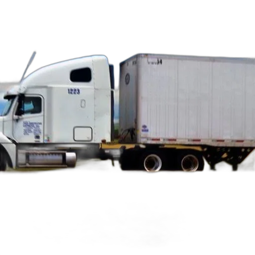 3d render, photorealistic, concept art, white, semi-truck, number, 1223, cab transparent PNG cut-out