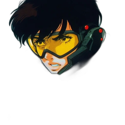 mask, face, robot, jacket, cyberpunk, comic book art, concept art, anime transparent PNG cut-out