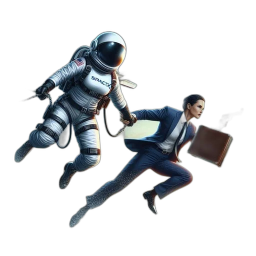 robot, staff, concept art, 3d render, pixel art, comic book art, outer space, astronaut transparent PNG cut-out