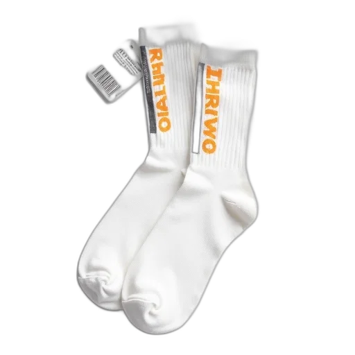 shoes, pair, white, socks, brand, name, thermo, orange transparent PNG cut-out