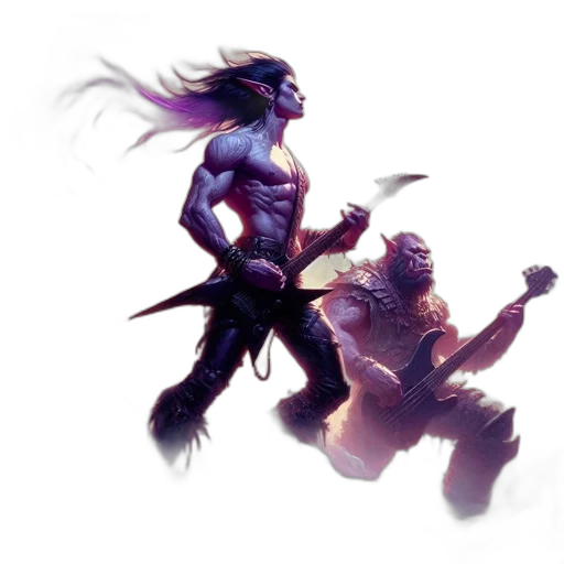 concept art, fantasy art, comic book art, pixel art, three, fantastical, creatures, play transparent PNG cut-out