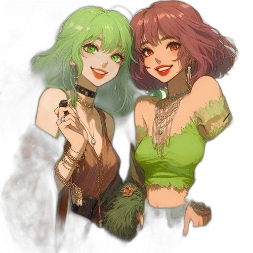 fantasy art, concept art, pixel art, watercolor, fire, green, earth tones, colorful transparent PNG cut-out