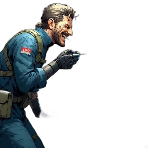 jacket, weapon, staff, concept art, comic book art, cyberpunk, pixel art, outer space transparent PNG cut-out