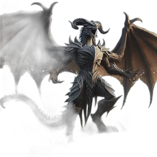 dragon, creature, animal, fantasy art, concept art, 3d render, photorealistic, dark transparent PNG cut-out