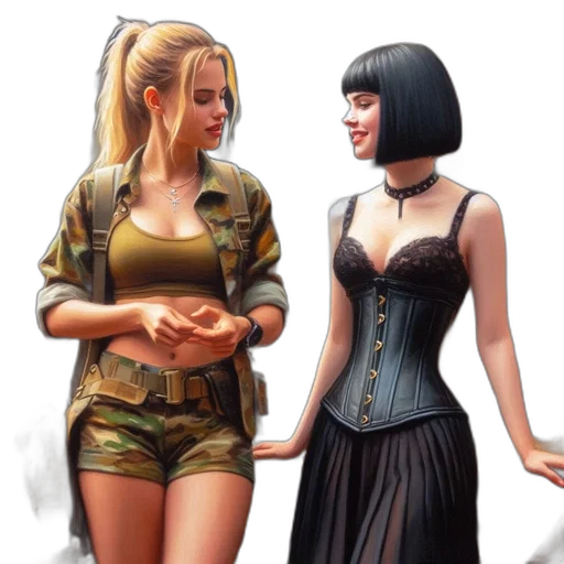 dress, concept art, fantasy art, comic book art, photorealistic, forest, city street, fire transparent PNG cut-out