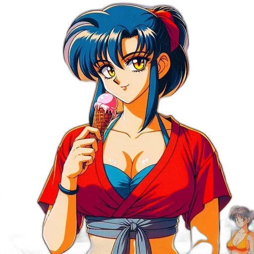 staff, weapon, vaporwave, anime, cartoon, pixel art, beach, neon lights transparent PNG cut-out