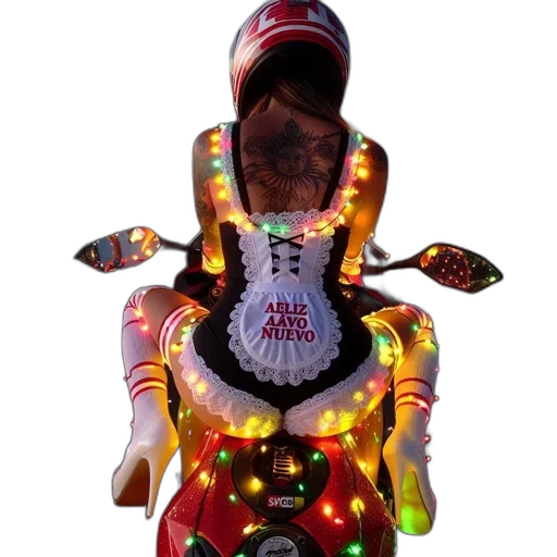 mask, robot, staff, jacket, 3d render, outer space, person, rides transparent PNG cut-out