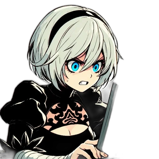 robot, face, anime, pixel art, cyberpunk, cartoon, monochrome, animated transparent PNG cut-out