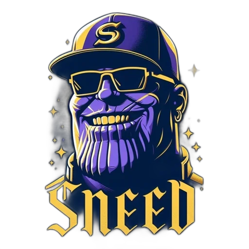 pixel art, cartoon, concept art, thanos, marvel, universe, humorously, depicted transparent PNG cut-out