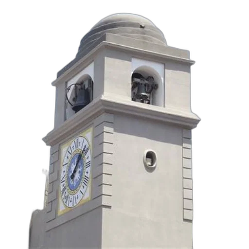 building, face, 3d render, photorealistic, tall, clock, tower, blue transparent PNG cut-out