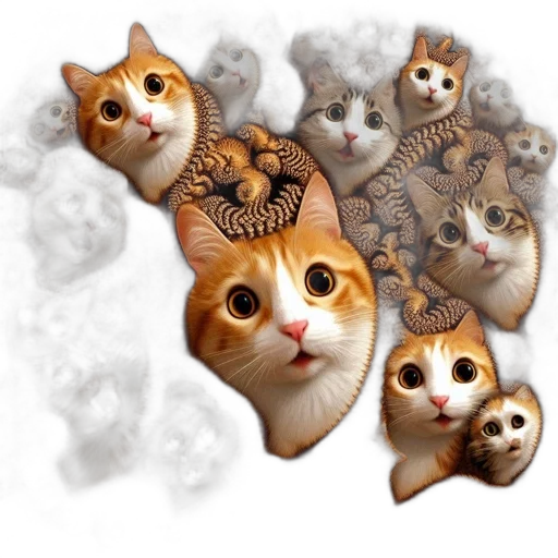 animal, photorealistic, concept art, pixel art, fantasy art, fire, outer space, artwork transparent PNG cut-out