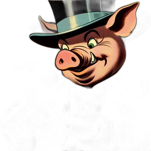 hat, mask, animal, face, concept art, photorealistic, cartoon, 3d render transparent PNG cut-out