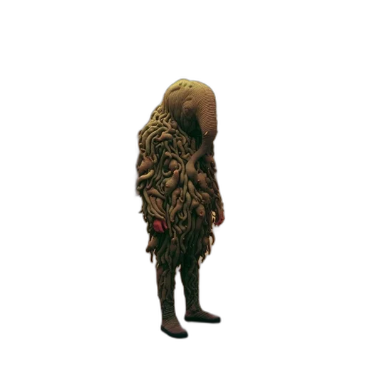 hair, dress, creature, jacket, concept art, 3d render, pixel art, individual transparent PNG cut-out