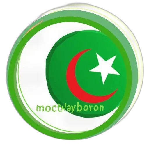 staff, green, stylized, image, featuring, flag, red, border transparent PNG cut-out