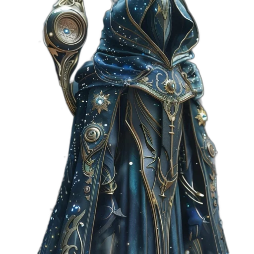 dress, staff, jewelry, sword, concept art, fantasy art, 3d render, photorealistic transparent PNG cut-out