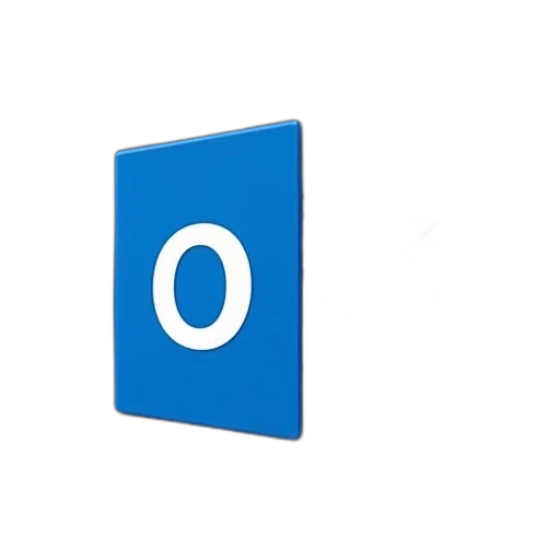 3d render, blue, outlook, logo transparent PNG cut-out