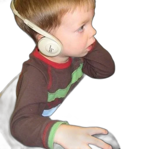 staff, photorealistic, 3d render, young, child, wearing, headphones, using transparent PNG cut-out