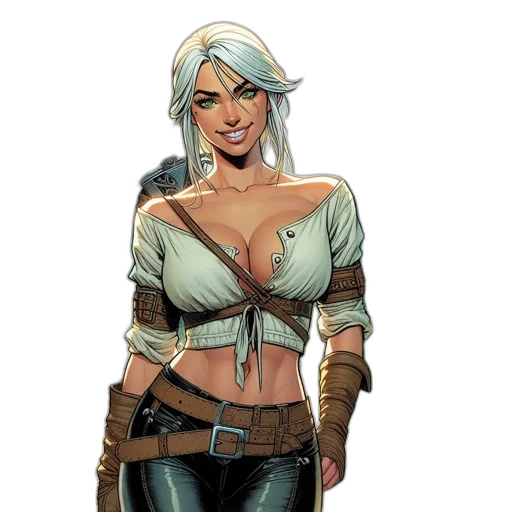 staff, comic book art, concept art, fantasy art, cartoon, earth tones, woman, silver transparent PNG cut-out