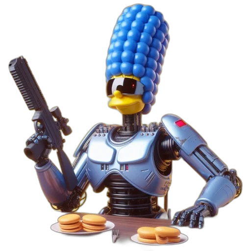 robot, food, weapon, animal, 3d render, concept art, pixel art, marge transparent PNG cut-out