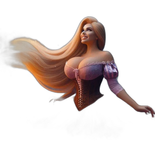 dress, hair, fantasy art, concept art, 3d render, photorealistic, fire, woman transparent PNG cut-out