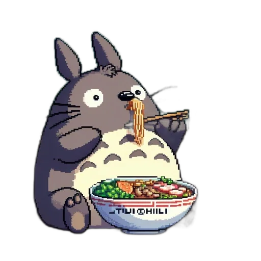 food, animal, creature, pixel art, concept art, cartoon, anime, totoro transparent PNG cut-out