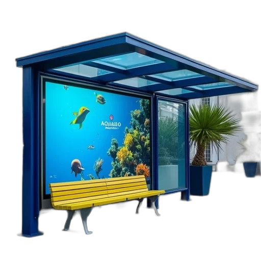building, umbrella, 3d render, concept art, photorealistic, underwater, blue, modern transparent PNG cut-out