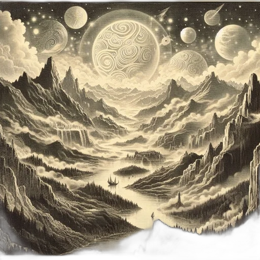 fantasy art, concept art, pencil sketch, photorealistic, night, outer space, underwater, fog transparent PNG cut-out