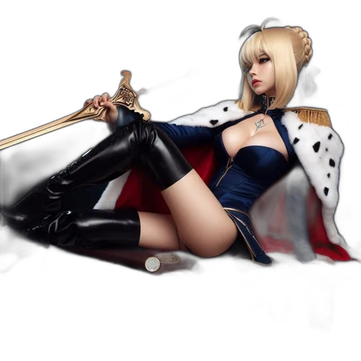 sword, weapon, staff, fantasy art, concept art, 3d render, photorealistic, woman transparent PNG cut-out