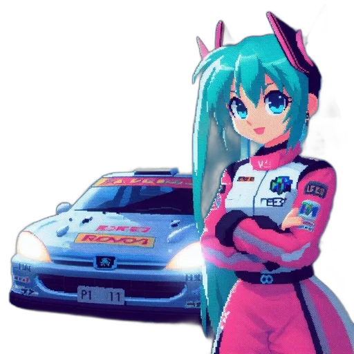 car, robot, weapon, staff, anime, vaporwave, pixel art, concept art transparent PNG cut-out