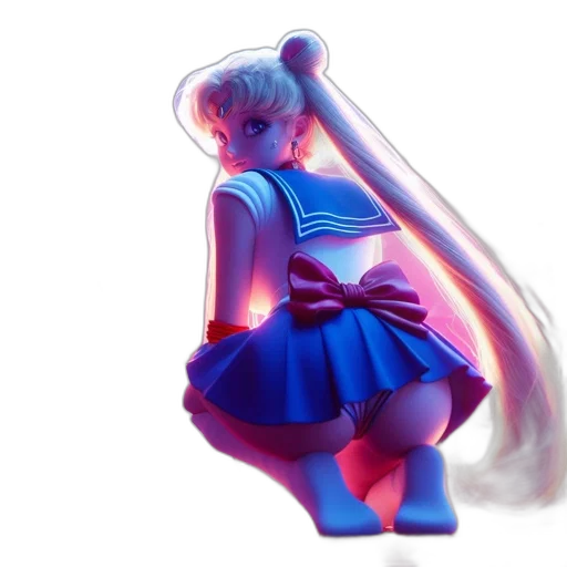 dress, weapon, sword, robot, concept art, 3d render, vaporwave, anime transparent PNG cut-out