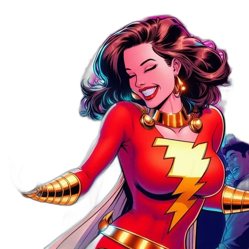 comic book art, energetic, illustration, shows, female, superhero, motion, wearing transparent PNG cut-out