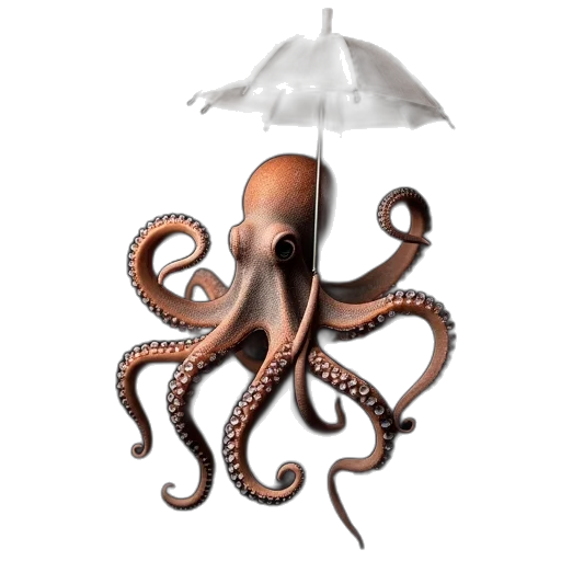 umbrella, creature, animal, staff, concept art, 3d render, photorealistic, fantasy art transparent PNG cut-out