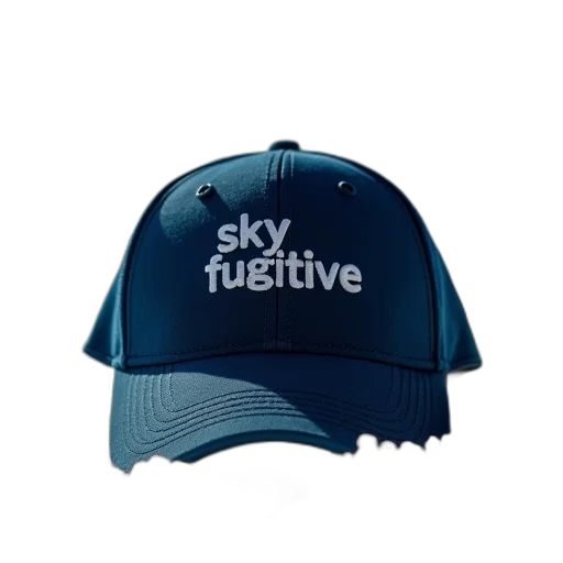 hat, 3d render, navy, baseball, word, sky, fugitive transparent PNG cut-out