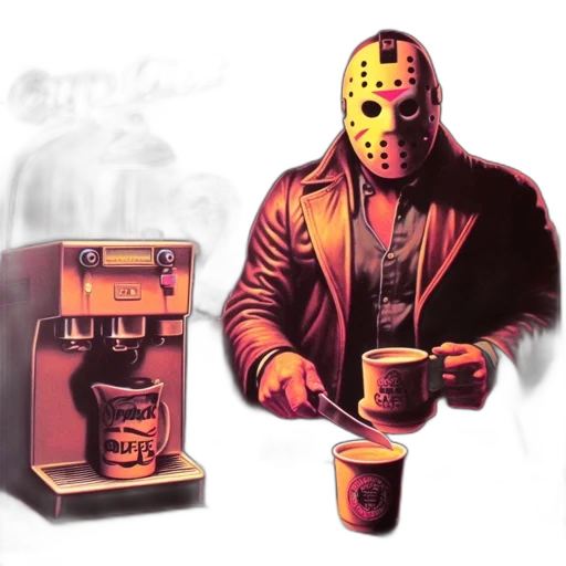 mask, robot, comic book art, concept art, pixel art, 3d render, ghostface, scream transparent PNG cut-out
