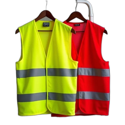 jacket, neon, yellow, gray, reflective, vest, hanging, hanger transparent PNG cut-out