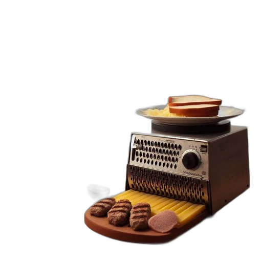 food, shoes, furniture, robot, 3d render, photorealistic, concept art, earth tones transparent PNG cut-out