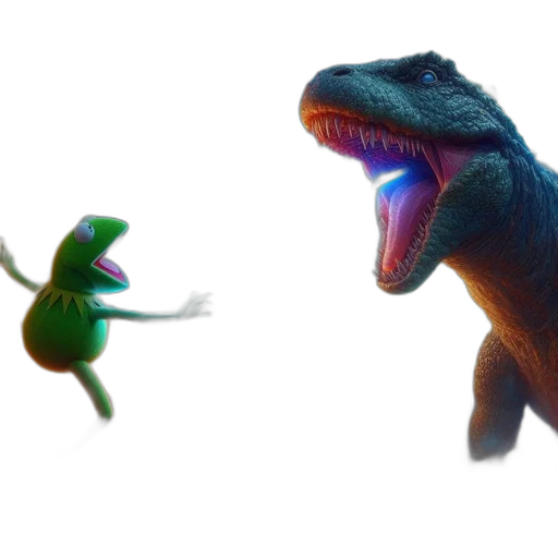 creature, animal, dragon, 3d render, concept art, photorealistic, green, neon transparent PNG cut-out