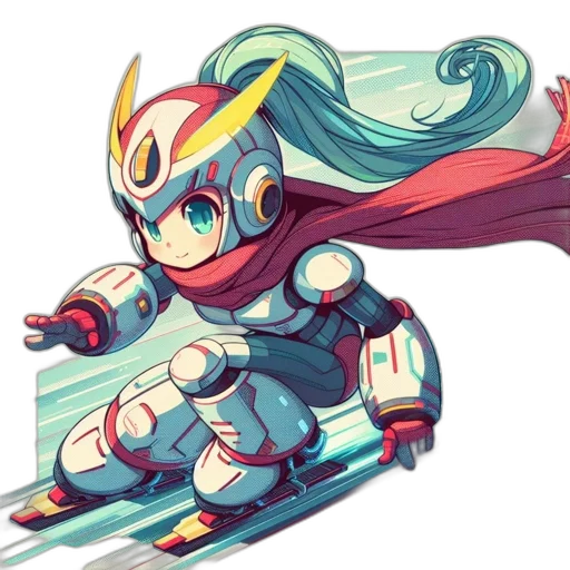 robot, weapon, sword, concept art, anime, watercolor, pixel art, blue transparent PNG cut-out
